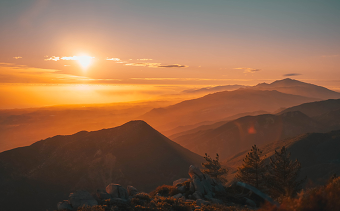 Sunset Over Mountains